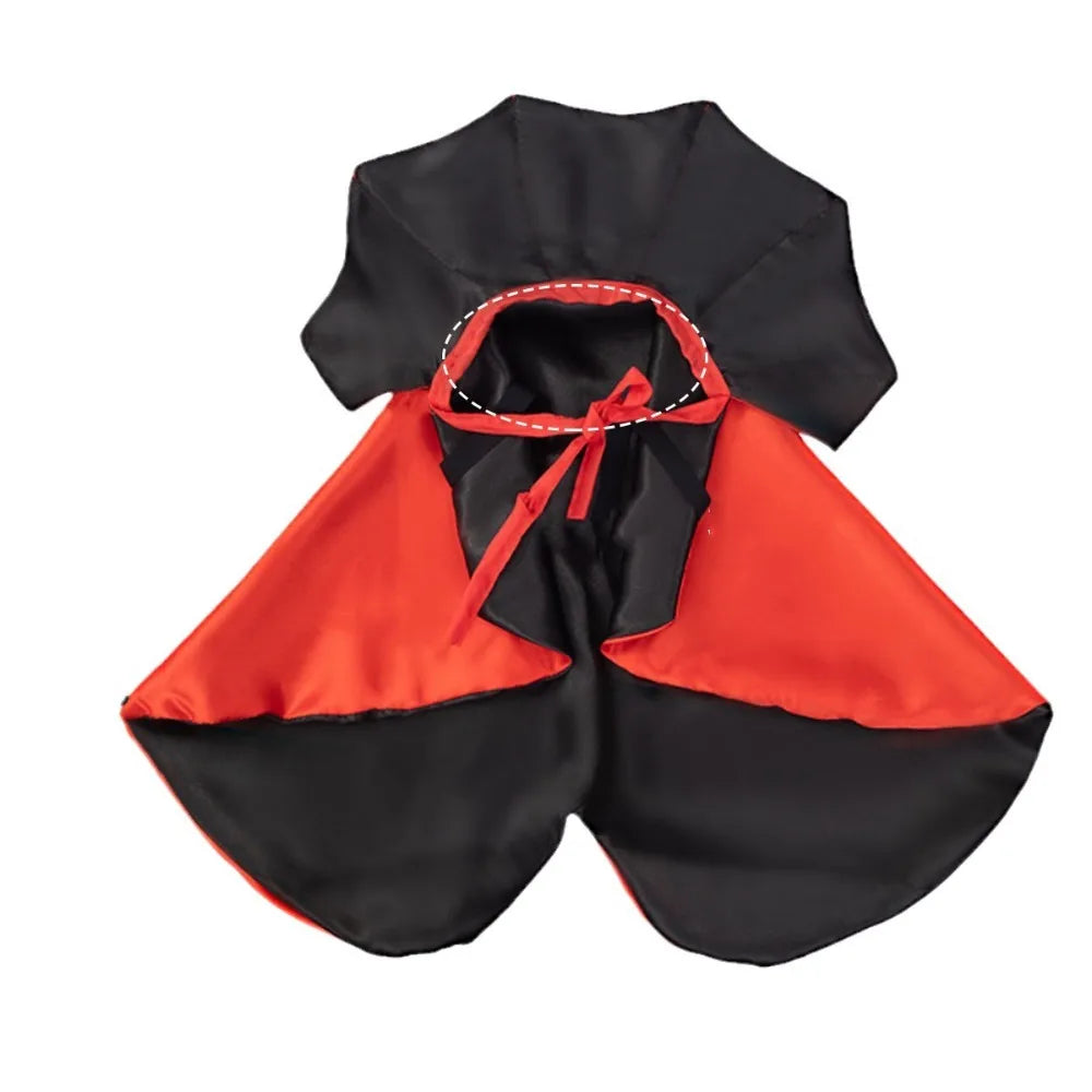 Classic Stand-Collar Halloween Pet Cape Adjustable Double Sides Dogs Wizard Outfit Comfortable Soft Fabric Cat Cloak Puppy