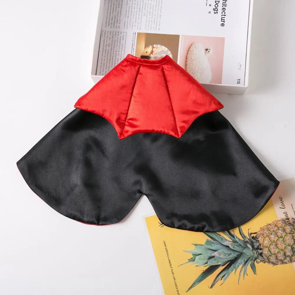 Classic Stand-Collar Halloween Pet Cape Adjustable Double Sides Dogs Wizard Outfit Comfortable Soft Fabric Cat Cloak Puppy